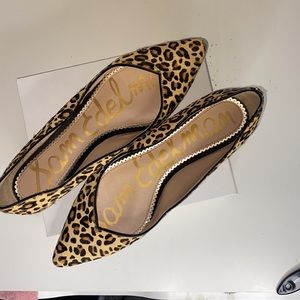 Sam Edelman | RIZA | Pointed toe flats cheetah print w camel hair | size 9.5